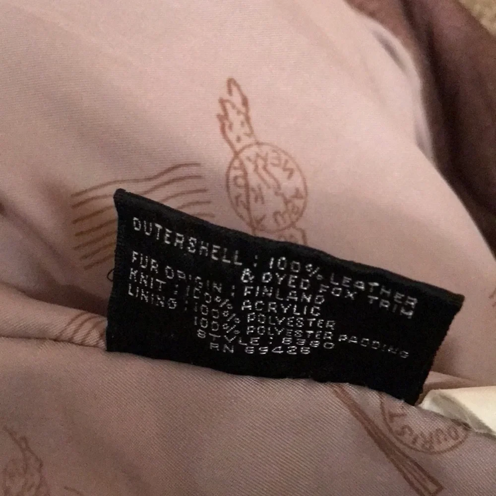 Brown leather bomber jacket with zip off hood - Picture 8 of 8